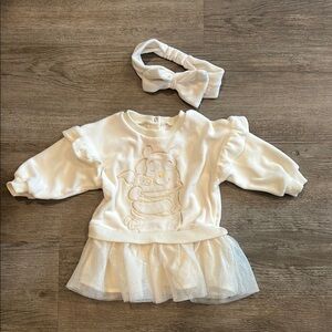 Disney Baby velvet Dress with Headband 6-9m